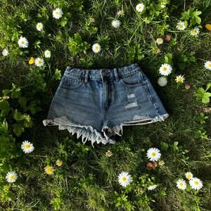 PacSun Blue Distressed Jean Shorts - Sz 24 in